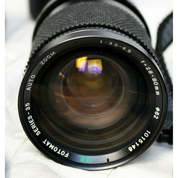 Vtg Canon AE-1 35mm Film Camera Flash Tele Converter 50mm 80mm Lens All Works - Picture 7 of 9